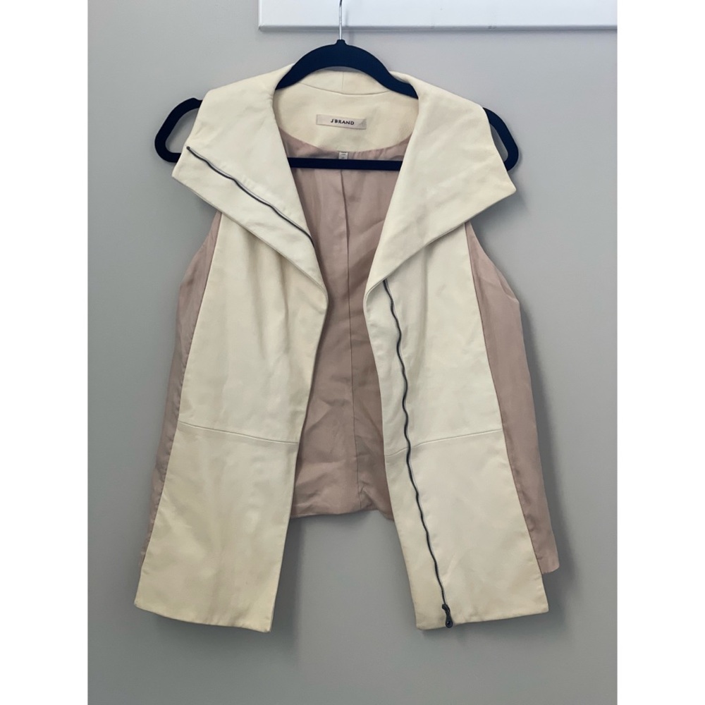 J Brand leather zip up vest